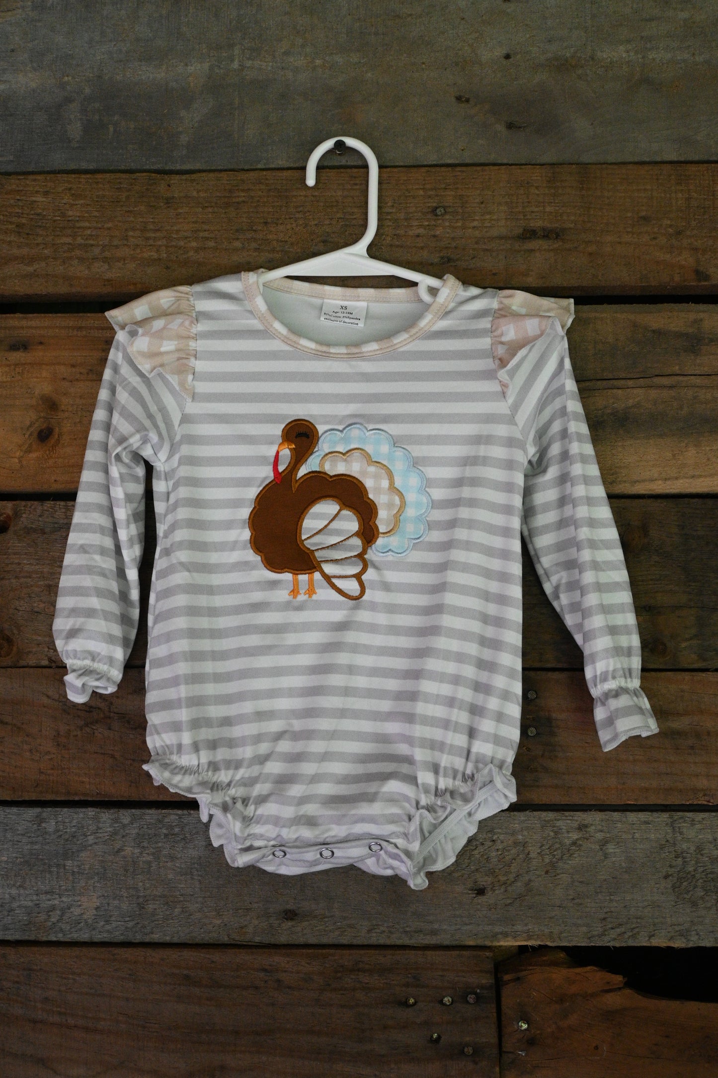 Girl's Striped Turkey Bubble